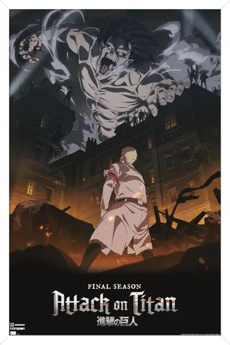 Vista 11 de Trends International Attack on Titan: Season 4 - Póster de pared Key Visual 1, 14.725 x 22.375 pulgadas, versión enmarcada de madera de granero