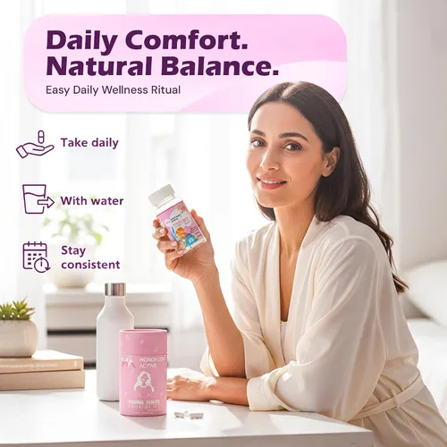Vista 4 de Probióticos para mujeres, cápsulas probióticas vaginales con Lactobacillus y prebióticos que apoyan el equilibrio del pH vaginal, flora saludable