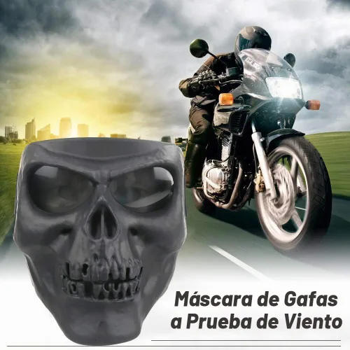 Vista 5 de Máscara de calavera espeluznante con lente polarizada para Airsoft, Paintball, Motor Racing