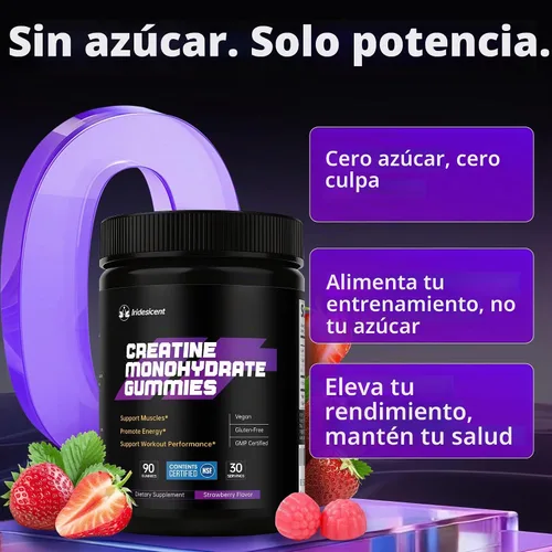 Vista 8 de Gomitas de monohidrato de creatina certificadas por NSF, 90