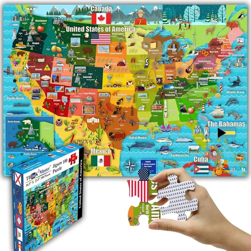 Vista 7 de Think2Master Rompecabezas de 100 piezas de mapa de Europa. Gran regalo. Historia europea. Tamaño: 23.4 x 16.5 pulgadas por Kyle Kim