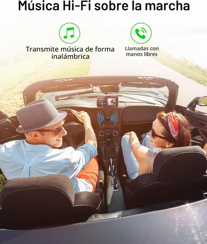 Vista 6 de Kinivo BTC450 juego de entrada auxiliar Bluetooth, manos libres, para autos (3,5 mm) - Admite AptX