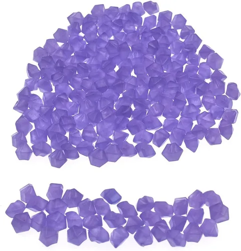 Vista 3 de QTTLLI 200 piedras brillantes de tamaño mini con forma de diamante que brillan en la oscuridad, piedras decorativas para jardín, maceta, pecera