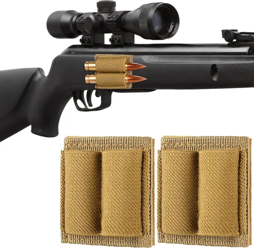 Vista 14 de FRTKK Paquete de 2 Portadores Tácticos de Cartuchos de Escopeta para Culata para Rifles, Portador de Munición de Cartuchos Molle para Calibre 12/20