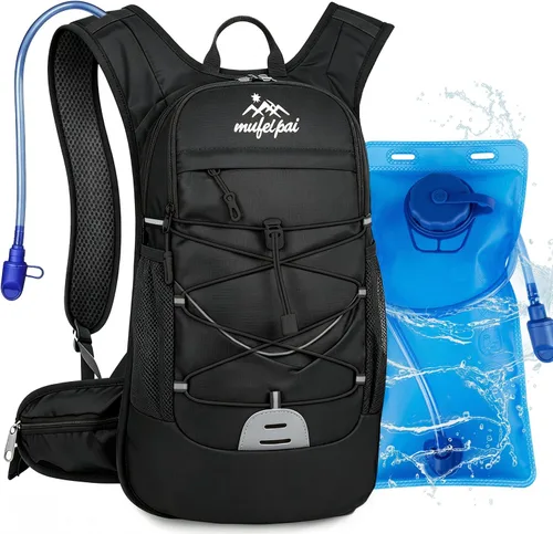 Vista 10 de Hiking Travel Backpack for Men Women, 20L Lightweight Camping Backpack, Hiking Daypack with Water Bladder for Hiking Negro