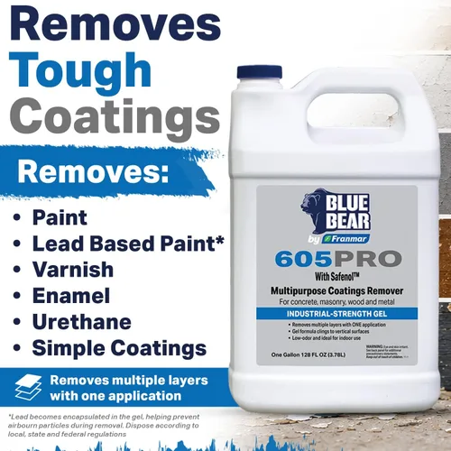 Vista 4 de Blue Bear 605 Pro Removedor de recubrimiento, un galón (128 oz)