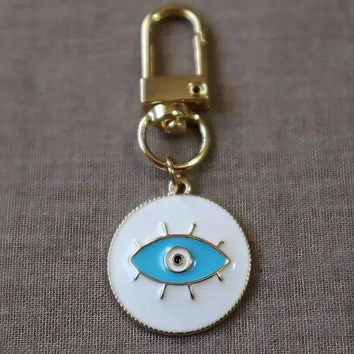 Vista 5 de Evil Eye Keychain for Women Protection Good Luck Charms Key Chain for Car Keys Holder Bag Purse