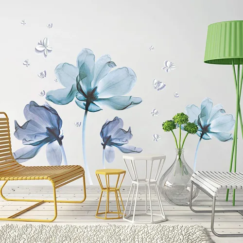 Vista 3 de Amaonm Gaint Creative - Calcomanías de pared extraíbles 3D de flores de Nusery DIY románticas pegatinas de pared florales, decoración artística