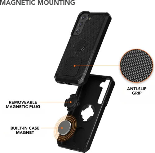 Vista 5 de Rokform - Funda para Galaxy S22, serie resistente, funda magnética con bloqueo giratorio, armadura probada contra caídas (negro)