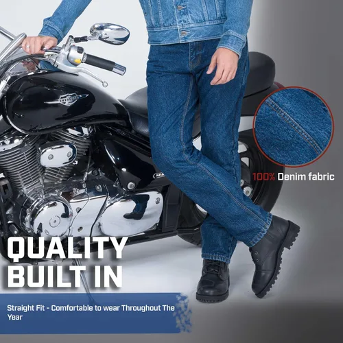 Vista 7 de WICKED STOCK Pantalones de motociclismo para hombre con protección CE LEVEL2 - Azul oscuro