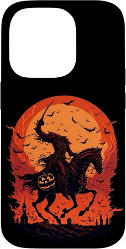 Vista 17 de Halloween Scary Pumpkin Headless Horseman Case for iPhone 17