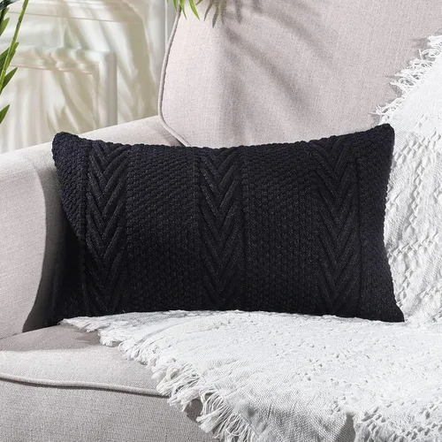 Vista 11 de MANDIOO Fundas de almohada decorativas de punto de algodón, suaves y acogedoras, fundas de cojín para exteriores, fundas de almohada modernas