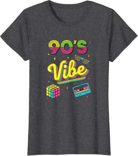 Vista 4 de 90s Nostalgia Retro Apparel - 90'S Vibe Retro T-Shirt Negro