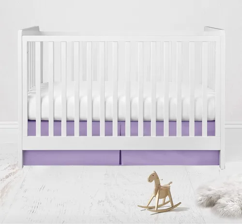 Vista 14 de Bacati Falda de cama sólida para cuna/niño pequeño, color negro, caída de 13 pulgadas