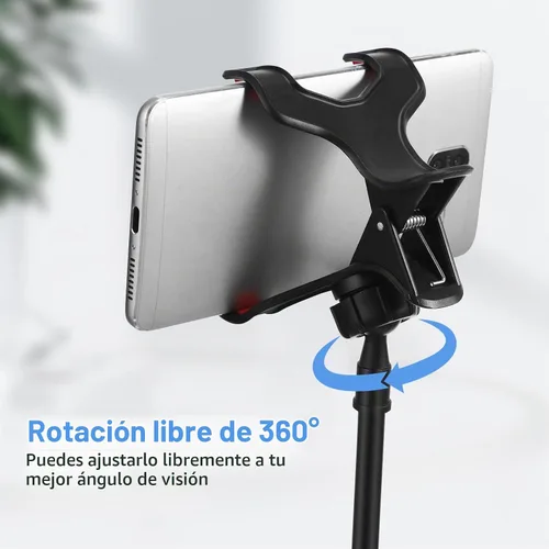 Vista 4 de LIFKOME Soporte flexible para teléfono celular en forma de U, soporte móvil manos libres, ángulo ajustable para viajes en casa y uso en el dormitorio