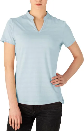 Vista 43 de Gopune Polo de golf con cuello en V para mujer, sin cuello, manga corta, ligera, de secado rápido, camisetas de tenis para correr