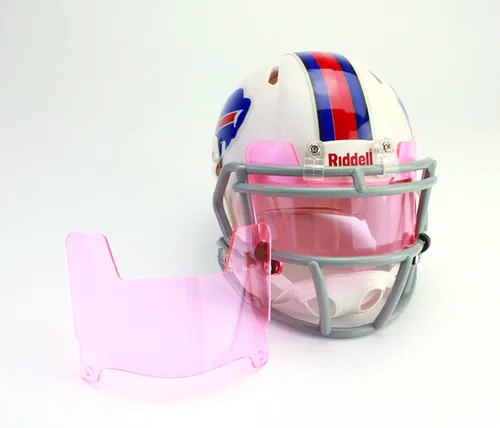 Vista 2 de Visera de casco de fútbol mini transparente con clips de ajuste universal para coleccionistas y exhibición