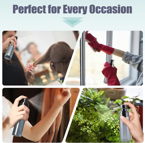 Vista 5 de 3 mini botellas de spray de 2.7 fl oz para viajes, juego de botellas pequeñas recargables para perfume, niebla para el cabello, cara, atomizador