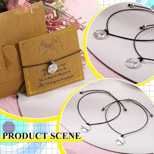 Vista 5 de Hicarer Pulseras de promesa, pulseras de amistad para el regreso a clases, juego de dijes a distancia para amigos, mujeres y niñas, regalo del día