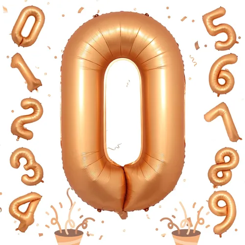 Vista 78 de Globos de Sirena Número 0 de 40 Pulgadas, Juego de Globos de Números Grandes Morado Verde Azulado Arcoíris 0-9, Globos de Números de Papel