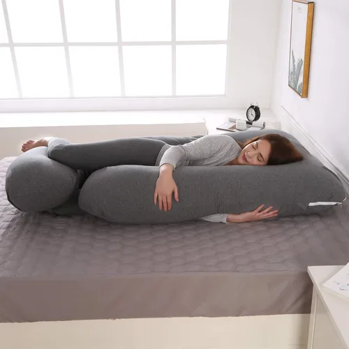 Vista 7 de Victostar almohada para embarazo, almohada de maternidad en forma de U de 57 pulgadas con funda extraíble, almohada de cuerpo completo, soporte