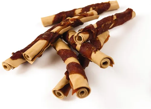 Vista 3 de DreamBone Masticables envueltos en pollo, 8 unidades, masticables sin piel cruda para perros, grandes, 8