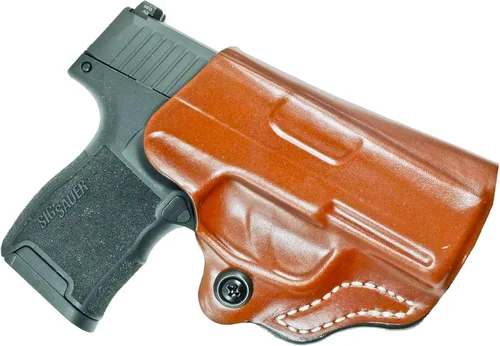 Vista 15 de DeSantis Funda de cuero OWB Mini Scabbard para pistolas y revólveres, funda de transporte abierta para hombres y mujeres, de extracción rápida