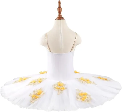 Vista 3 de DSHDB - Disfraz de ballet preprofesional para niñas, vestido de terciopelo para panqueques (color del color de la imagen, tamaño código XL)