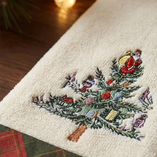 Vista 3 de Spode - Paquete de 2 toallas navideñas para dedos, suaves y absorbentes