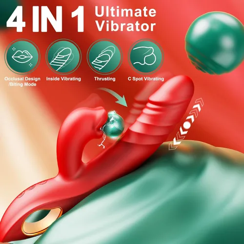 Vista 2 de Consoladore Vibrador de Empuje, Juguetes Sexuales para Adultos, 4EN1 Vibradores para Punto G, Estimulador de Lengua y Clítoris, Juguetes Sexuales