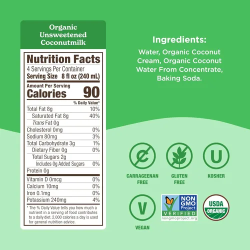 Vista 2 de Califia Farms - Leche de coco orgánica, 32 oz (paquete de 6), sin lácteos, vegana, base vegetal, vegana, sin gluten, sin transgénicos, USDA orgánica