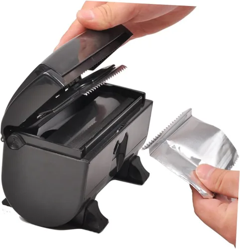 Vista 3 de DOITOOL 2 piezas de papel de estaño cortador de peluquería Abs protección del medio ambiente Material Mini, Negro