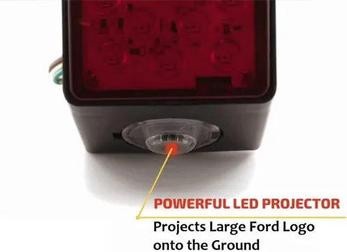 Vista 4 de Cubierta de Enganche de Remolque Compatible con Ford de 2 Pulgadas con Proyector LED Luz de Charco/Luz de Marcha - una Cubierta de Enganche
