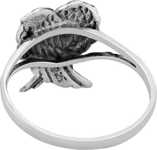 Vista 3 de AeraVida Heavenly Love - Anillo de plata de ley 925 con alas de ángel plegadas