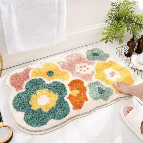 Vista 9 de Tapete de baño, extra suave, de alta absorción, antideslizante, de felpa, lavable a máquina, ideal para suelo de baño, bañera y ducha, 15.75 x 23.62
