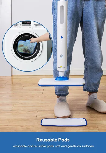 Vista 8 de Trapeador de vapor para limpieza de pisos, configuración de 15 segundos, limpiador de suelos sin productos químicos para madera dura, laminado
