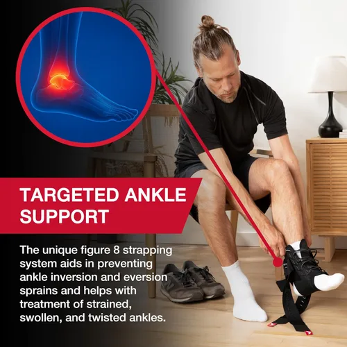 Vista 3 de MUELLER Sports Medicine The One Tobillera Premium, soporte para aliviar el dolor de tobillo para hombres y mujeres, ideal para esguinces