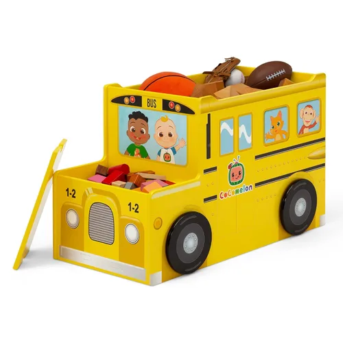 Vista 7 de Delta Children CoComelon - Caja de juguetes para autobús escolar, certificado Greenguard Gold