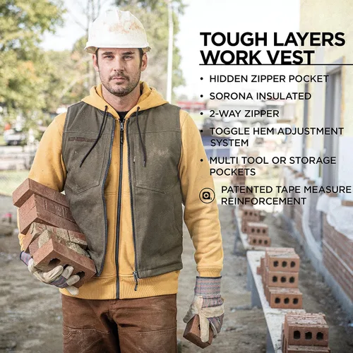 Vista 5 de Wrangler Riggs Workwear Chaleco de trabajo con capas resistentes para hombre