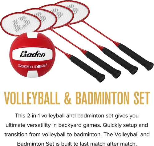 Vista 4 de BadenBaden Champions Volleyball Badminton Combo Set