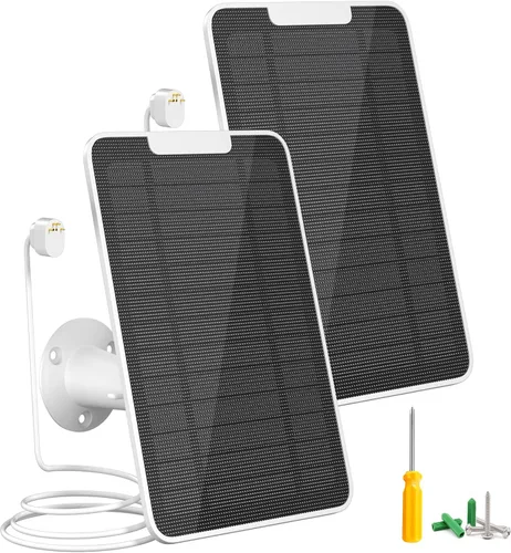Vista 14 de Panel solar premium para cámara Google Nest, panel solar de 5W para cámara Google Nest interior y exterior (versión con batería), especialmente