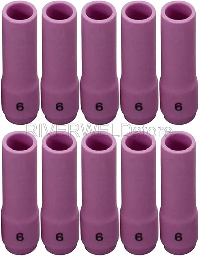 Vista 7 de RIVERWELD Boquillas de alúmina TIG tazas de cerámica largas 796F70 3L # 3/16 "0.197 in 796F71 4L # 1/4 "0.256 in 796F72 5L # 5/16" 0.315 in 796F73