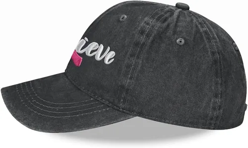 Vista 3 de SHANVANKE Gorra de béisbol bordada ajustable con logotipo de cinta rosa con logotipo de algodón para mujer