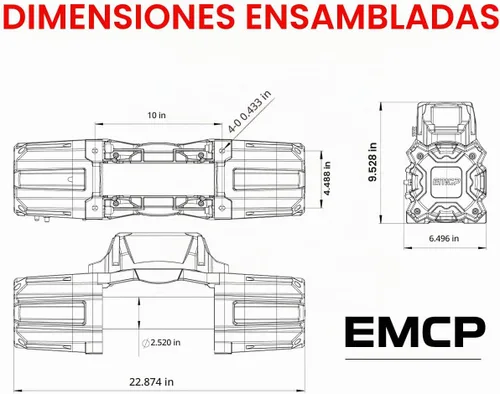 Vista 8 de RUGCEL WINCH Cabrestante EMCP de 12V 13500lb Nuevo Cabrestante Eléctrico Impermeable de Cuerda Sintética para Jeep con Hawse Fairlead, Control