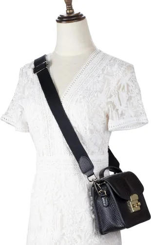 Vista 2 de Allzedream - Correas de bolso de reemplazo, bolsos de lona anchos de cuero ajustables Negro