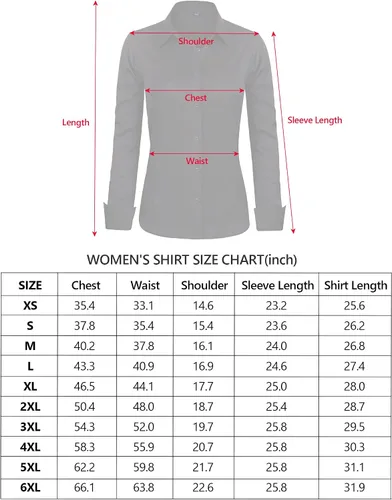Vista 5 de J.VER Camisas de vestir para mujer, de manga larga, con botones, sin arrugas, blusa de trabajo sólida
