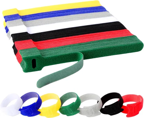 Vista 7 de 70 bridas para cables de 6 pulgadas, reutilizables, ajustables, organizadores de cables, correas de cable, envolturas de cables y correas de gancho