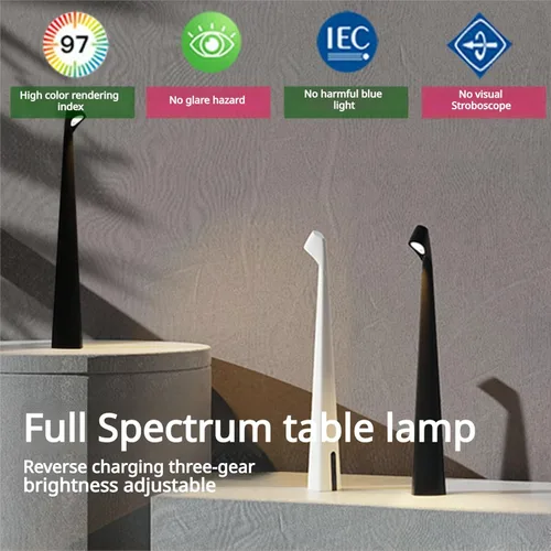 Vista 3 de Lámpara de escritorio de aprendizaje dormitorio, decorativo de alta Fu Ku recargable luz de noche de noche, carga USB, más niveles más atenuador