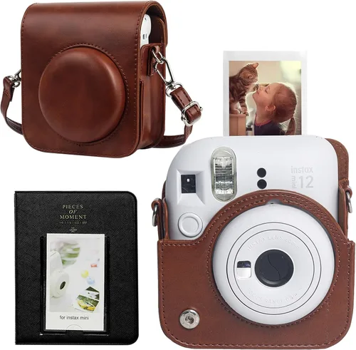 Vista 13 de CAIYOULE Camera Case for Fujifilm Instax Mini 12 Instant Film Camera Blossom rosado