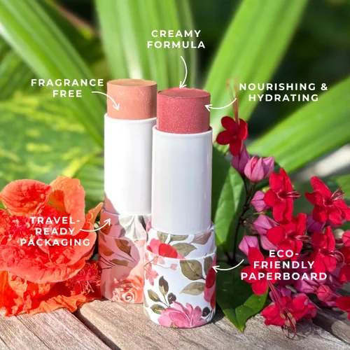 Vista 3 de Honeybee Gardens Color Within Reach MultiStick, Burdeos, Berry con brillo suave, maquillaje multiusos, brillo natural, fácil aplicación, vegano